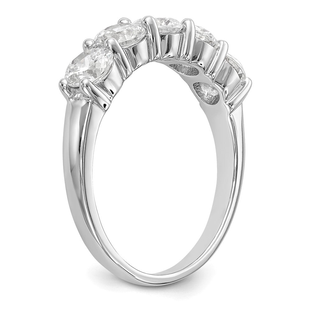14K White Gold 5-Stone Shared Prong 1.65 carat Complete Round Diamond Band