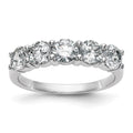 14K White Gold 5-Stone Shared Prong 1.65 carat Complete Round Diamond Band