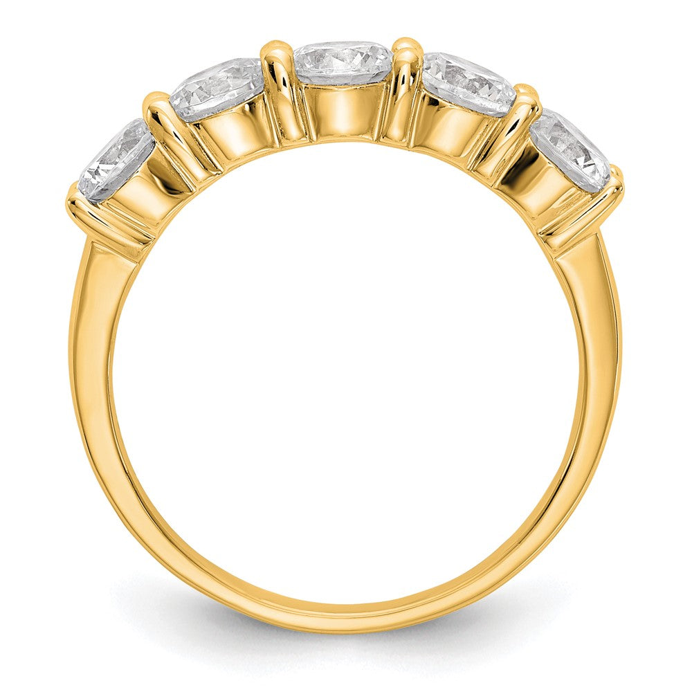 True Origin 14K Yellow Gold 1 7/8 carat Lab Grown Diamond VS+ F+ Complete Round Five Stone Ring