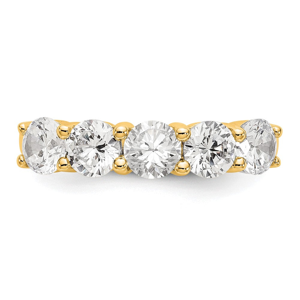 True Origin 14K Yellow Gold 1 7/8 carat Lab Grown Diamond VS+ F+ Complete Round Five Stone Ring