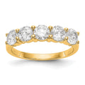 True Origin 14K Yellow Gold 1 7/8 carat Lab Grown Diamond VS+ F+ Complete Round Five Stone Ring