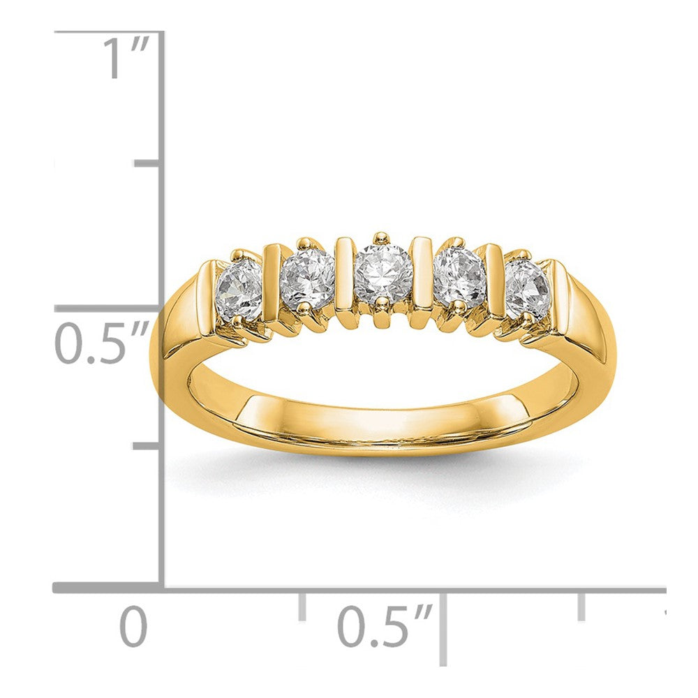 14K Yellow Gold 5-Stone Diamond Band