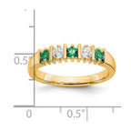 14k Yellow Gold 1/5 carat Diamond and Emerald Complete Band
