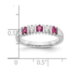 14k White Gold 1/5 carat Diamond and Ruby Complete Band