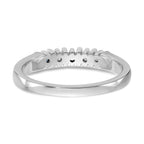 14k White Gold 1/15 carat Diamond and Blue Sapphire Complete Band