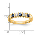 14k Yellow Gold 1/5 carat Diamond and Blue Sapphire Complete Band