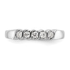 14K White Gold 5-Stone Prong-set 1/4 carat Complete Round Diamond Band