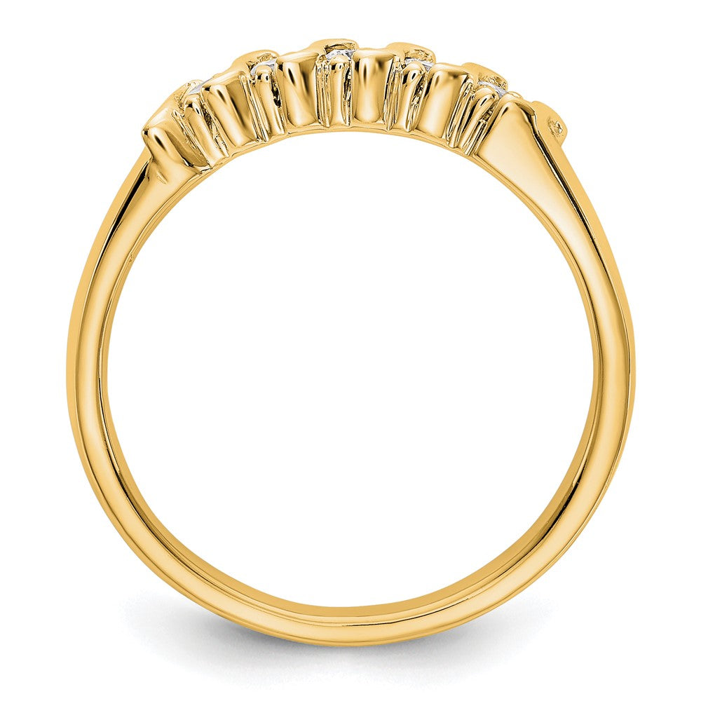14K Yellow Gold 5-Stone Prong-set 1/4 carat Complete Round Diamond Band