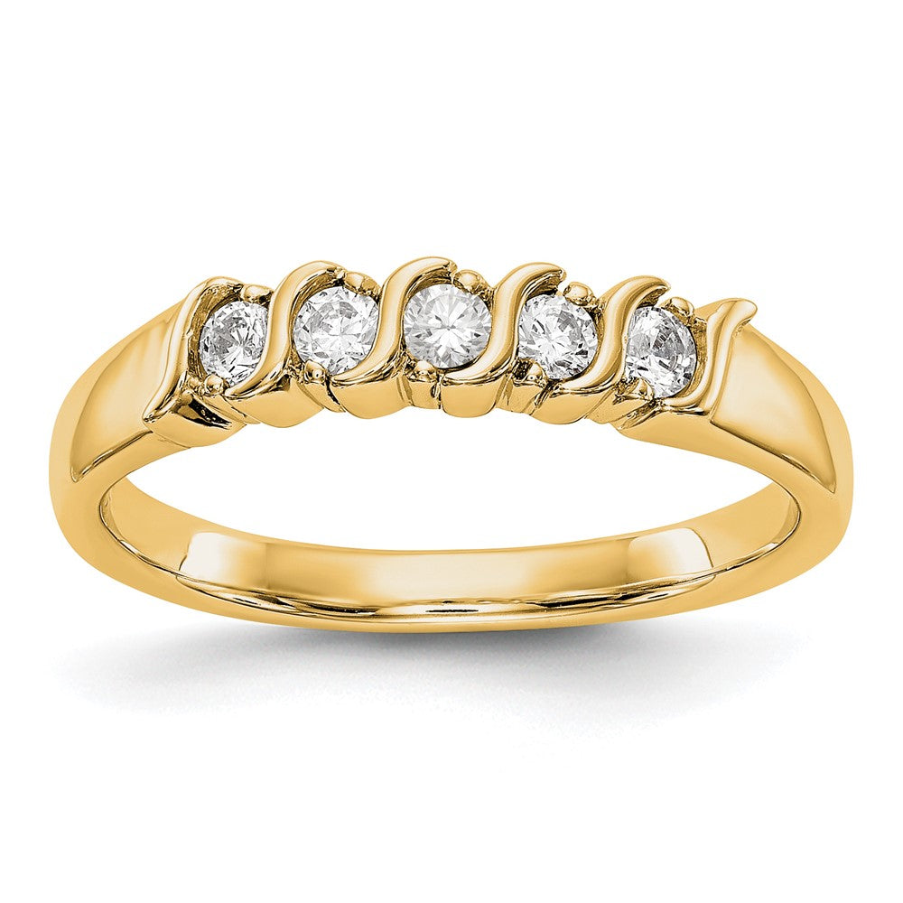 14K Yellow Gold 5-Stone Diamond Band