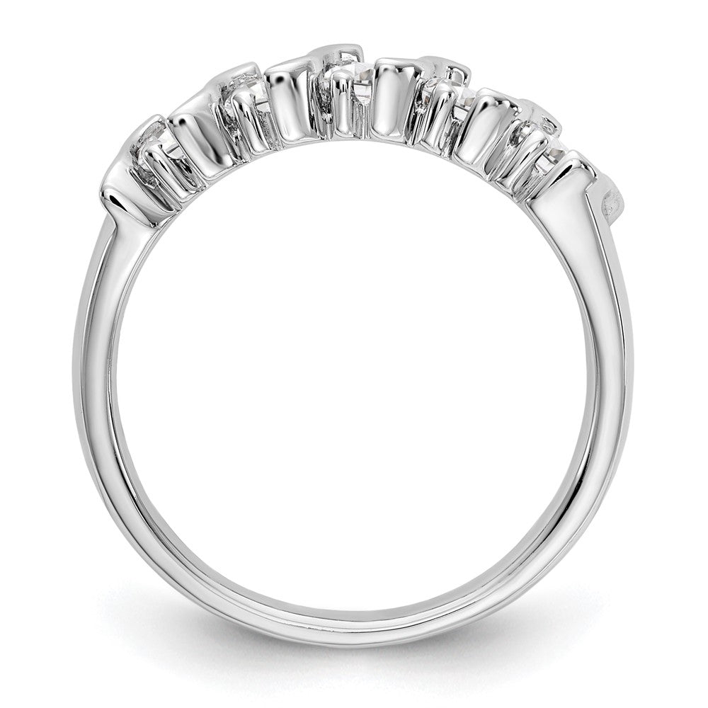 14K White Gold 5-Stone Prong-set 3/4 carat Complete Round Diamond Band