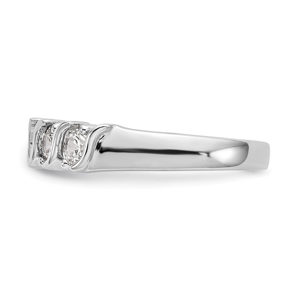14K White Gold 5-Stone Prong-set 3/4 carat Complete Round Diamond Band