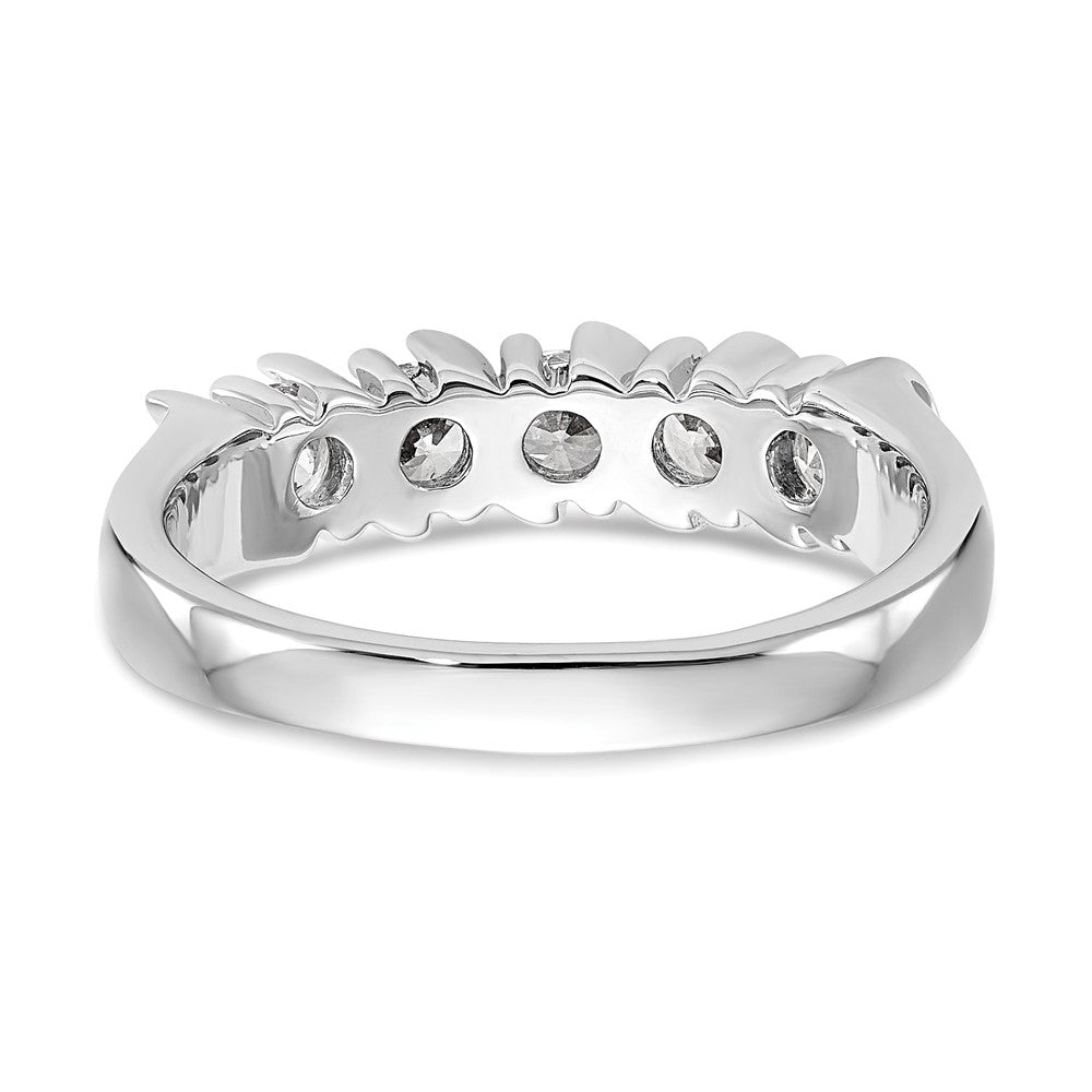 14K White Gold 5-Stone Prong-set 3/4 carat Complete Round Diamond Band