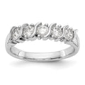14K White Gold 5-Stone Prong-set 3/4 carat Complete Round Diamond Band