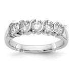 14K White Gold 5-Stone Prong-set 3/4 carat Complete Round Diamond Band