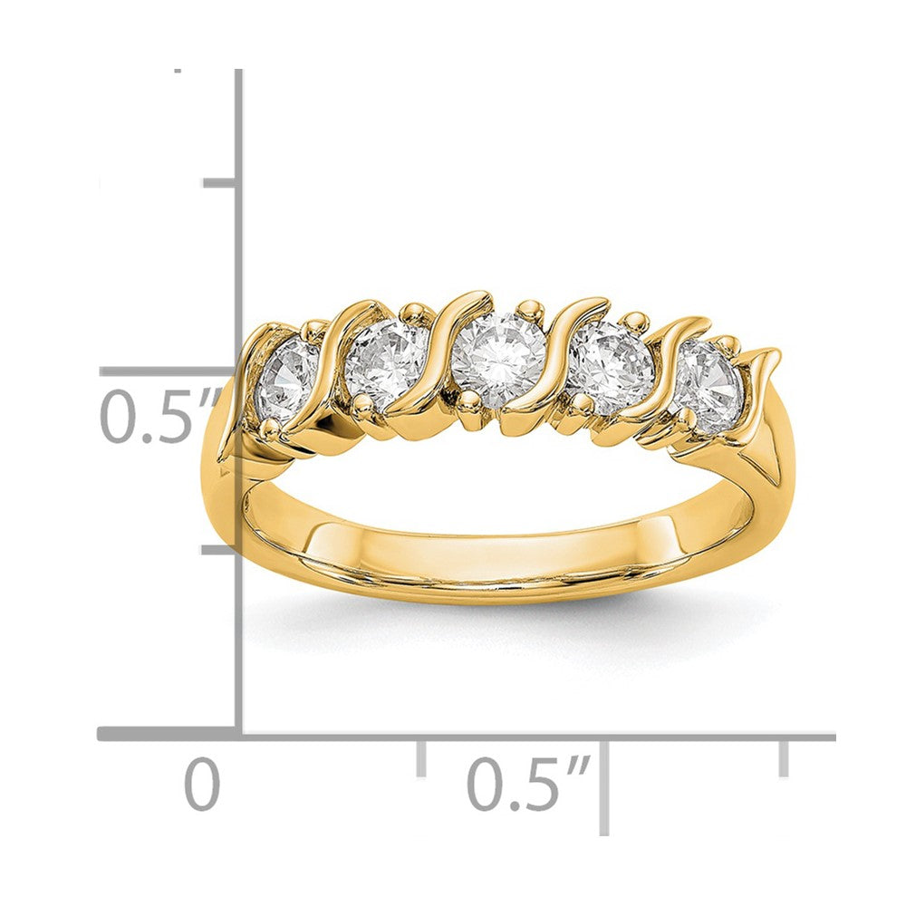 14K Yellow Gold 5-Stone Diamond Band