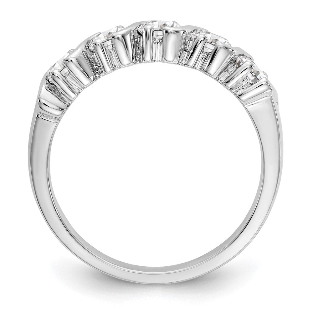 14K White Gold 5-Stone Prong-set 1 carat Complete Round Diamond Band