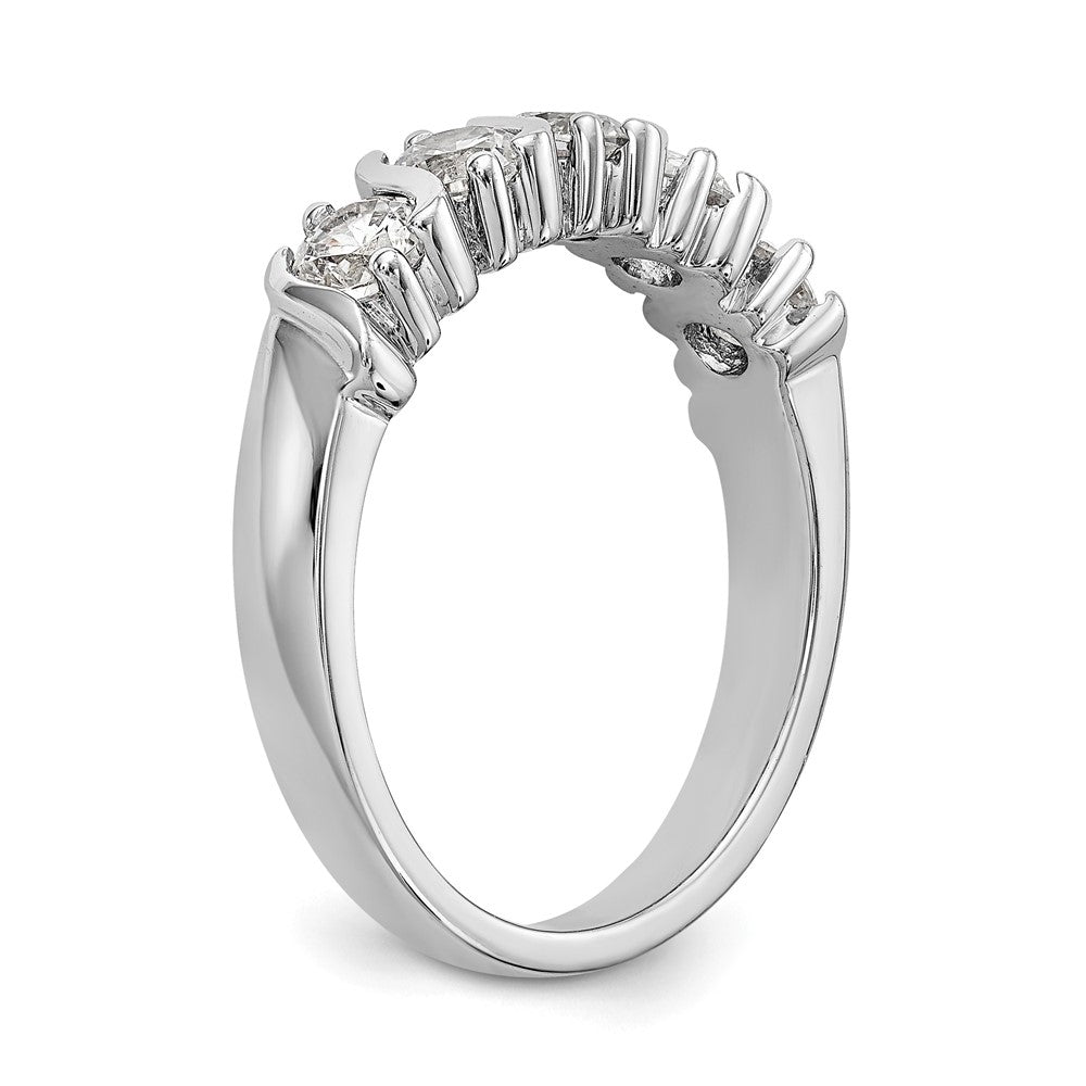 14K White Gold 5-Stone Prong-set 1 carat Complete Round Diamond Band