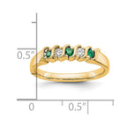 14k Yellow Gold 1/10 carat Diamond and Emerald Complete Band