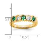 14k Yellow Gold 1/3 carat Diamond and Emerald Complete Band