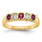 14k Yellow Gold 1/5 carat Diamond and Ruby Complete Band