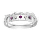 14k White Gold 1/3 carat Diamond and Ruby Complete Band