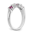 14k White Gold 1/3 carat Diamond and Ruby Complete Band