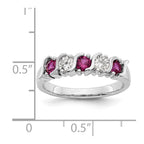 14k White Gold 1/3 carat Diamond and Ruby Complete Band