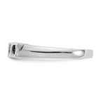 14k White Gold 1/10 carat Diamond and Blue Sapphire Complete Band