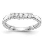 14K White Gold 5-Stone Shared Prong 1/3 carat Round Complete Diamond Band