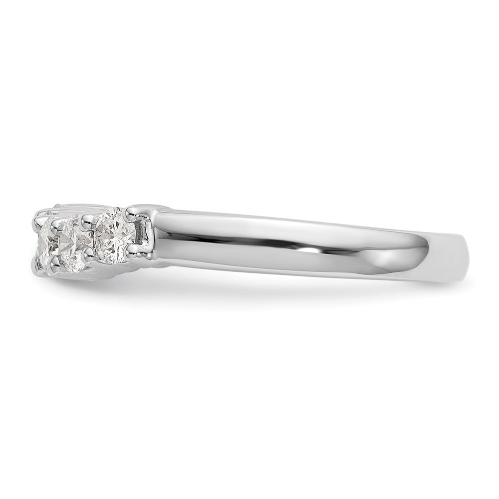 14K White Gold 5-Stone Shared Prong 1/2 carat Round Complete Diamond Band