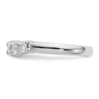 14K White Gold 5-Stone Shared Prong 1/2 carat Round Complete Diamond Band