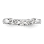 14K White Gold 5-Stone Shared Prong 1/2 carat Round Complete Diamond Band