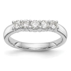14K White Gold 5-Stone Shared Prong 1/2 carat Round Complete Diamond Band