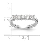 14K White Gold 5-Stone Shared Prong 3/4 carat Round Complete Diamond Band