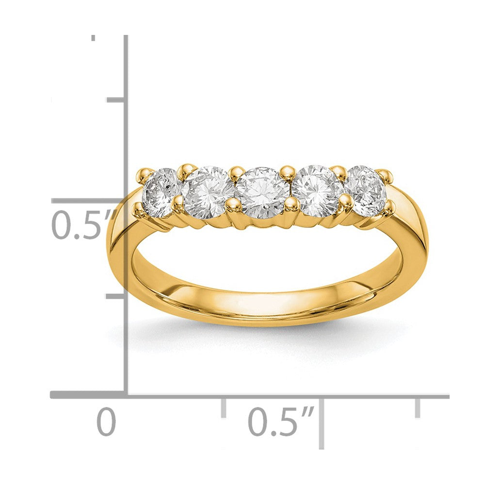 14K Yellow Gold 5-Stone Diamond Band
