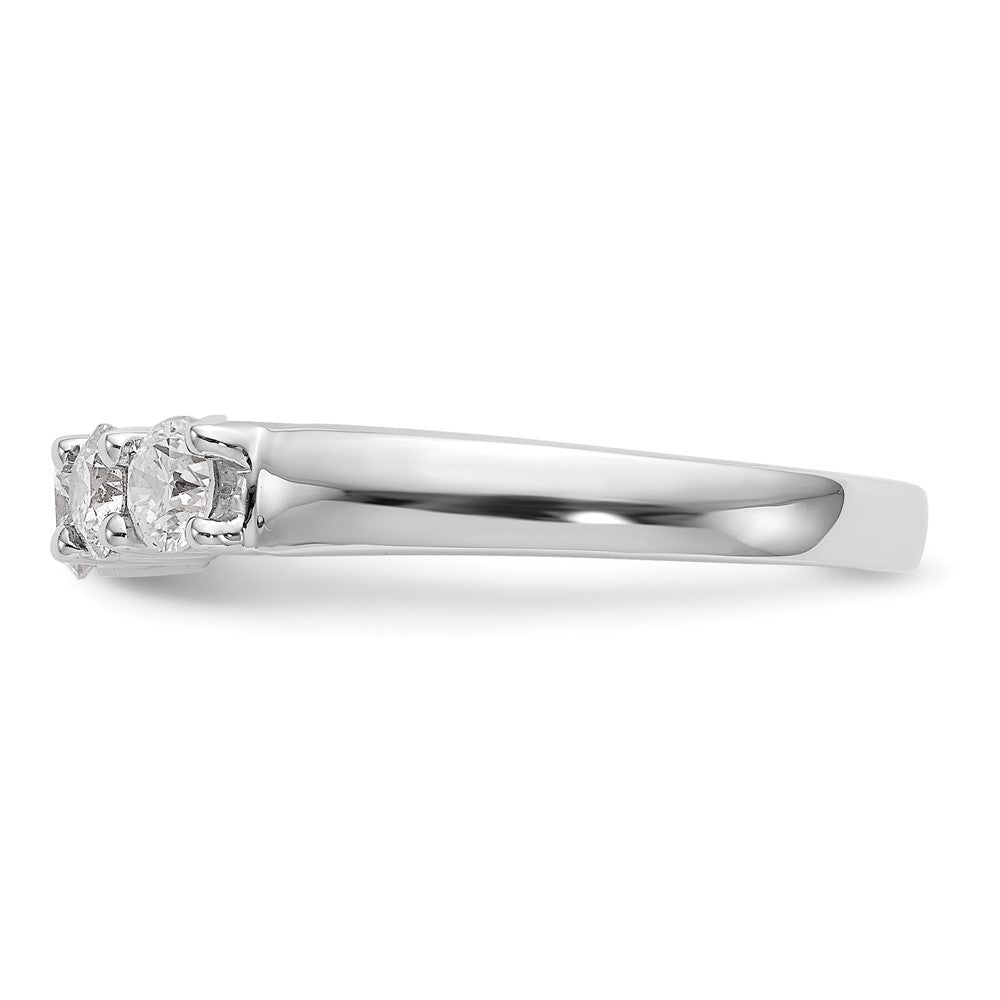 14K White Gold 5-Stone Shared Prong 7/8 carat Round Complete Diamond Band