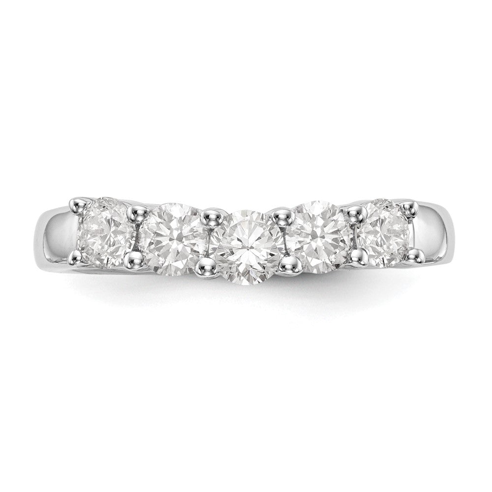True Origin 14K White Gold 7/8 carat Lab Grown Diamond VS/SI D E F 5 Stone Band