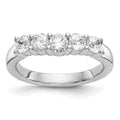 14K White Gold 5-Stone Shared Prong 7/8 carat Round Complete Diamond Band
