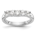 14K White Gold 5-Stone Shared Prong 7/8 carat Round Complete Diamond Band