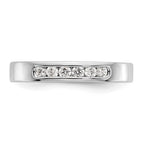 14K White Gold 6-Stone 1/4 carat Round Diamond Complete Channel Band