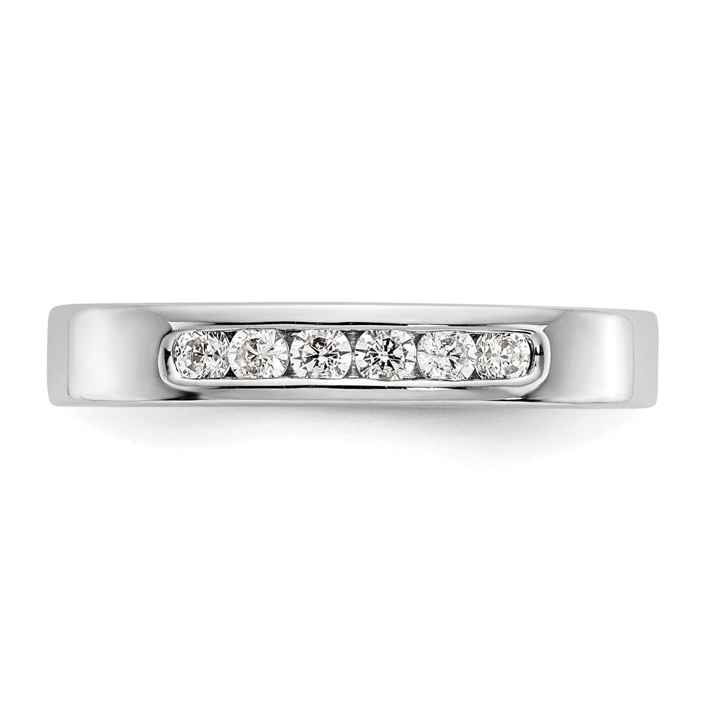 14K White Gold 6-Stone 1/4 carat Round Diamond Complete Channel Band