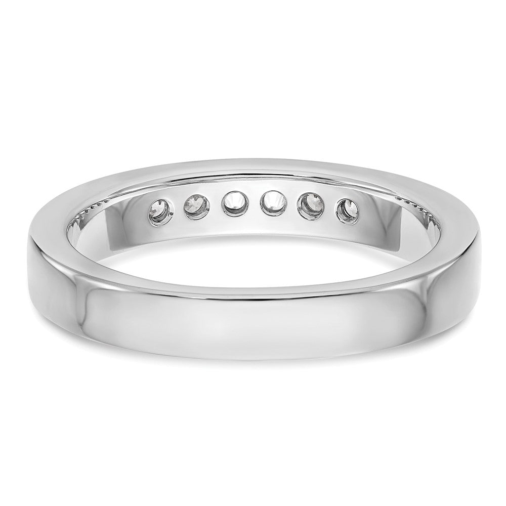 14K White Gold 6-Stone 1/4 carat Round Diamond Complete Channel Band