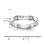 14K White Gold 6-Stone 1/4 carat Round Diamond Complete Channel Band