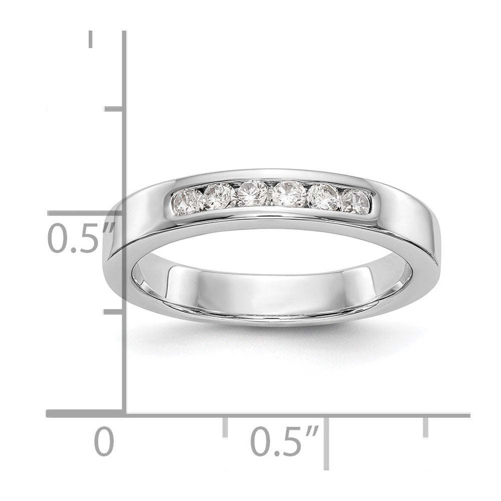 14K White Gold 6-Stone 1/4 carat Round Diamond Complete Channel Band