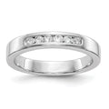 14K White Gold 6-Stone 1/4 carat Round Diamond Complete Channel Band