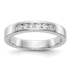 14K White Gold 6-Stone 1/4 carat Round Diamond Complete Channel Band