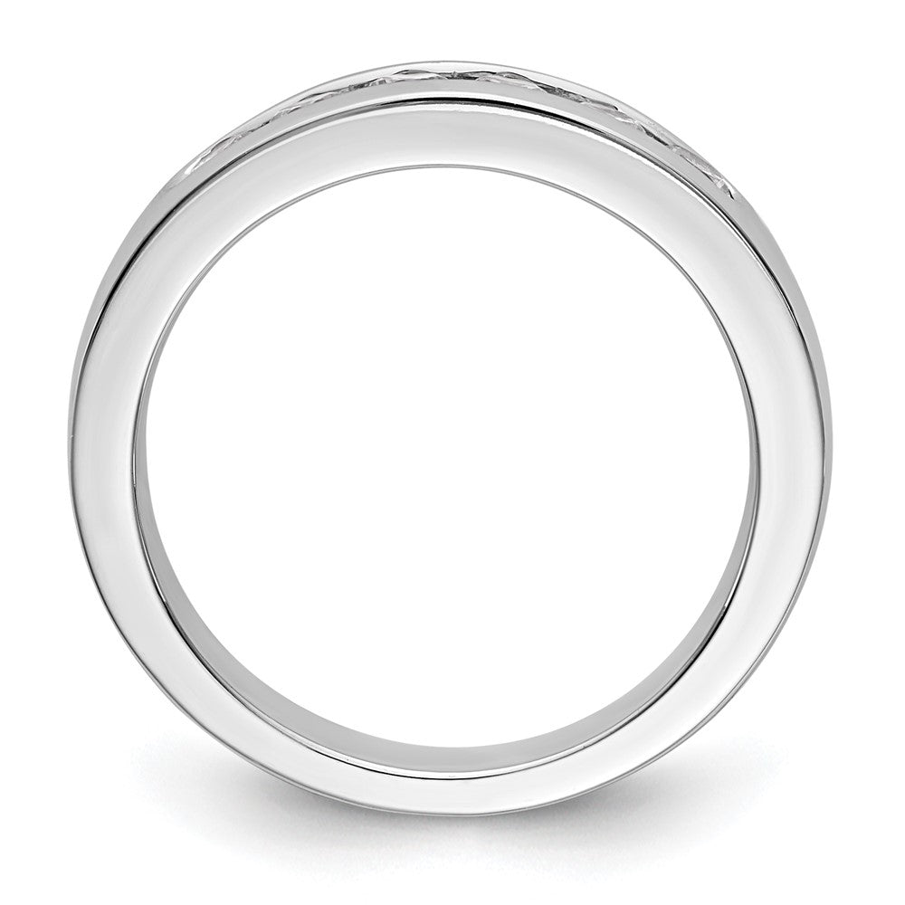 14K White Gold 6-Stone 1/2 carat VS Round Diamond Complete Channel Band