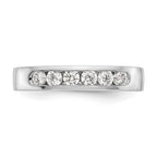 14K White Gold 6-Stone 1/2 carat Round Diamond Complete Channel Band