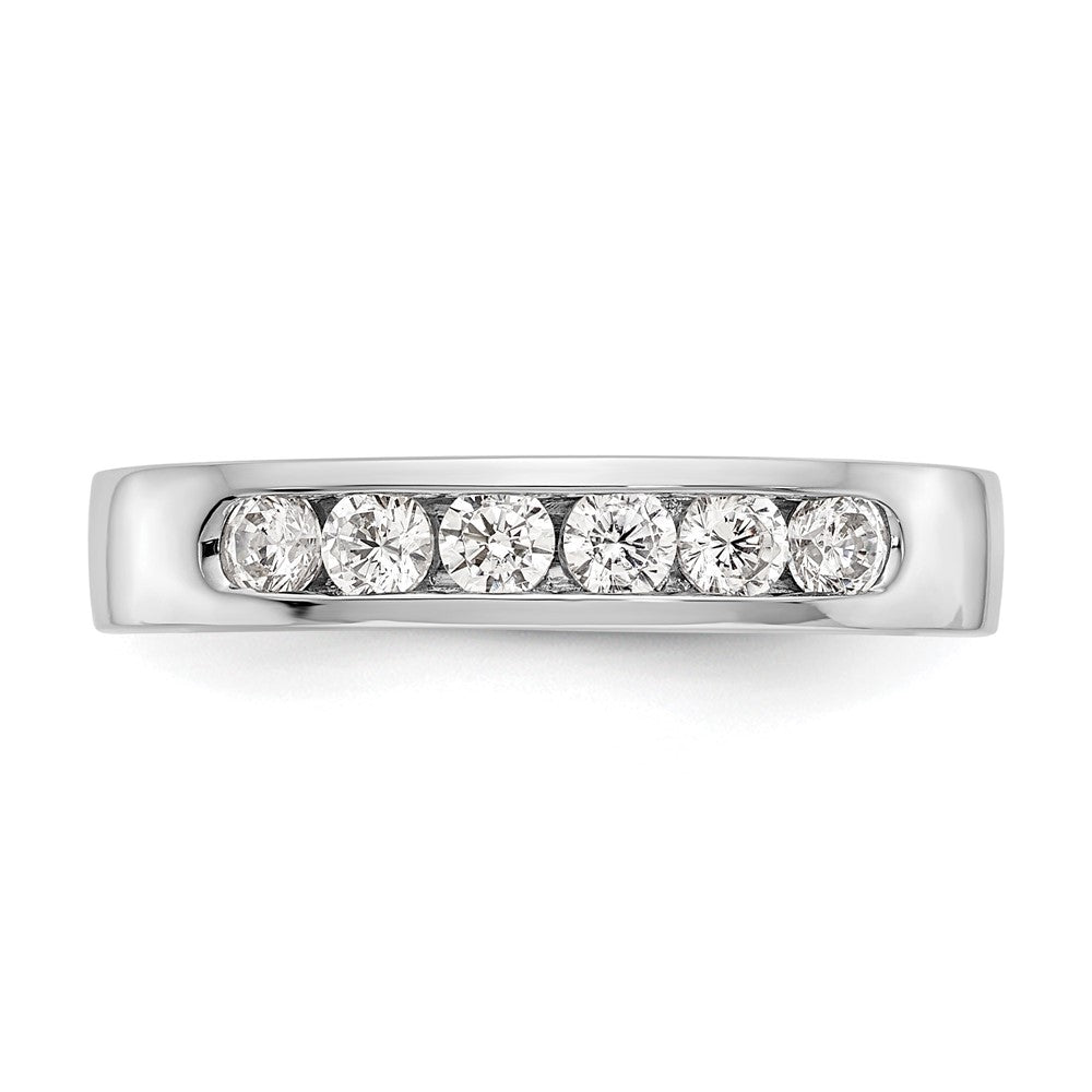 14K White Gold 6-Stone 1/2 carat Round Diamond Complete Channel Band