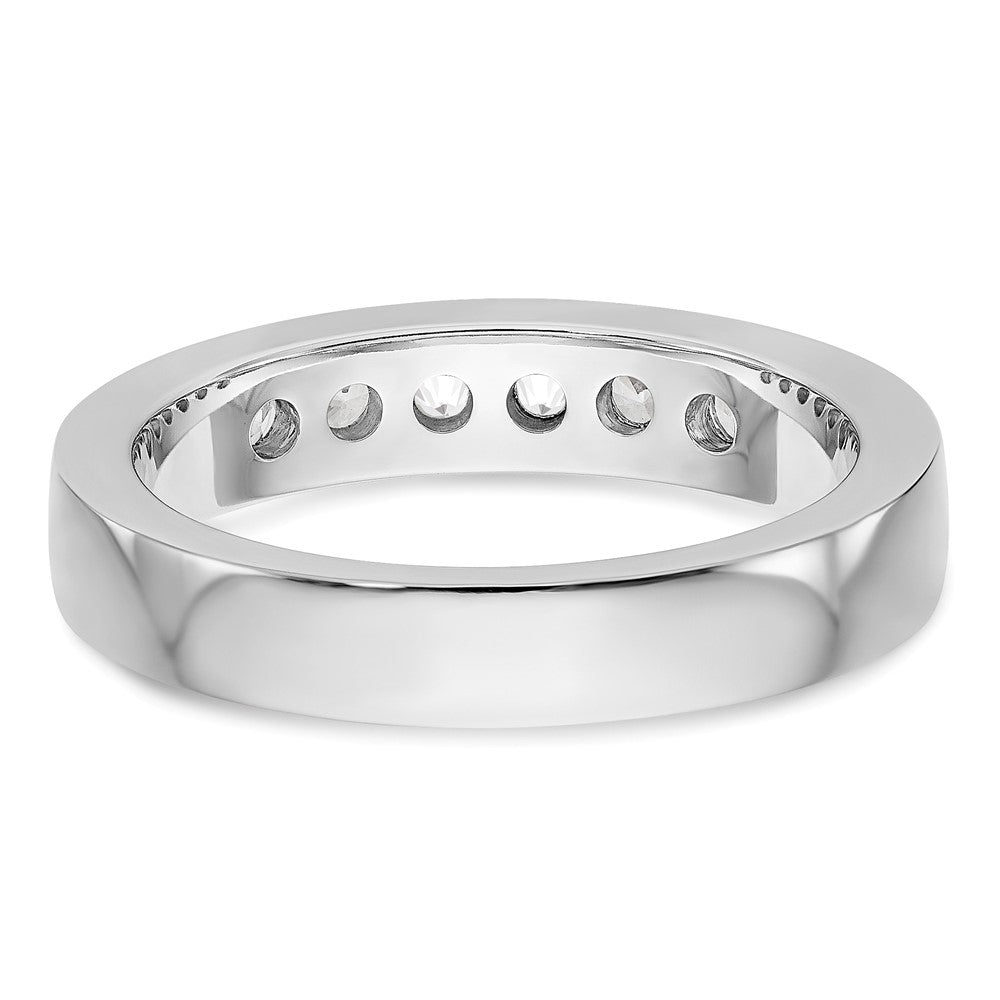 14K White Gold 6-Stone 1/2 carat VS Round Diamond Complete Channel Band